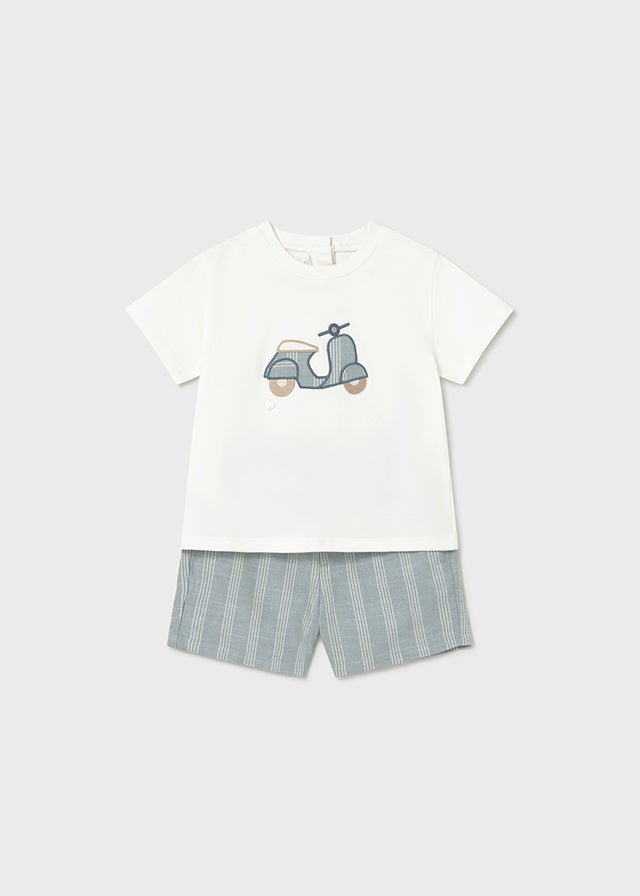 Completo Bermuda Lino Verde 1227/97 corredino e abbigliamento neonato | NANU' BABY