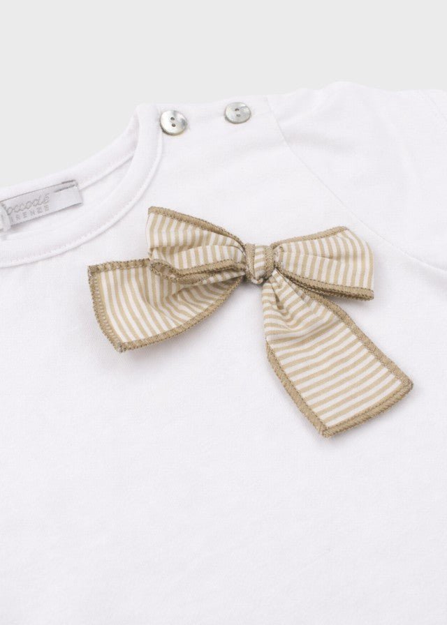 Completo Bimba Cotone T-shirt Bermuda Ecru C63350 corredino e abbigliamento neonato | NANU' BABY