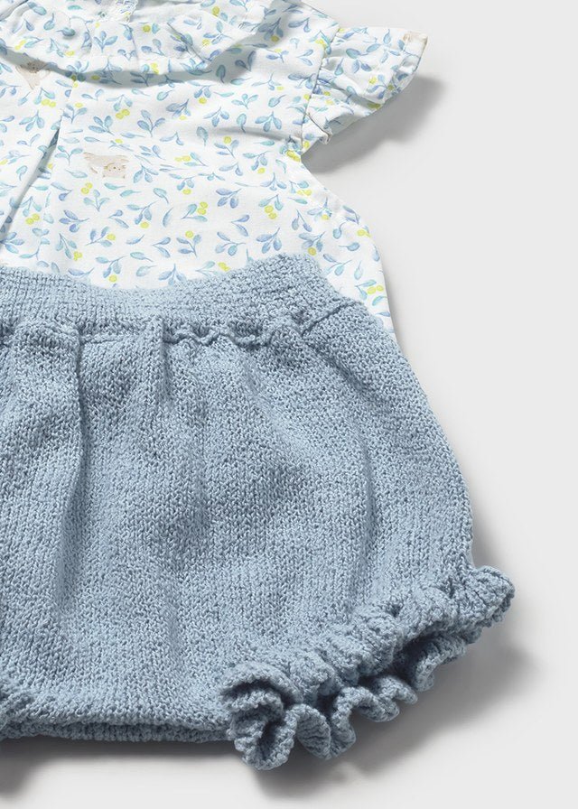 Completo Blusa Culotte Turchese 1288/54 corredino e abbigliamento neonato | NANU' BABY