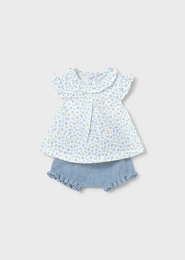 Completo Blusa Culotte Turchese 1288/54 corredino e abbigliamento neonato | NANU' BABY