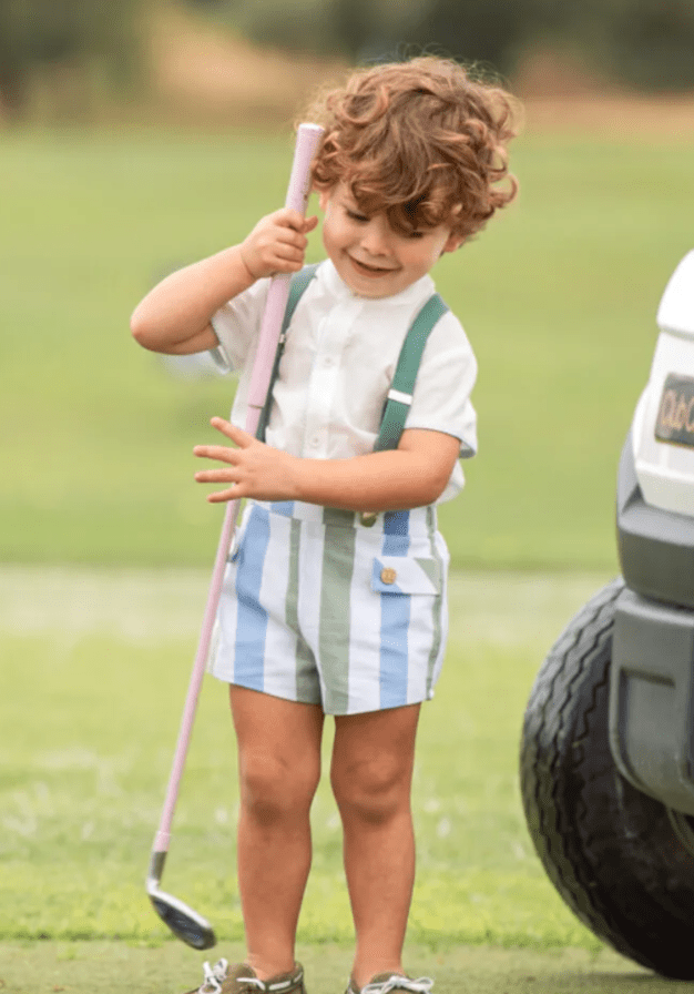 Completo Bretelle Bottoncini Erba 0255/45 corredino e abbigliamento neonato | NANU' BABY