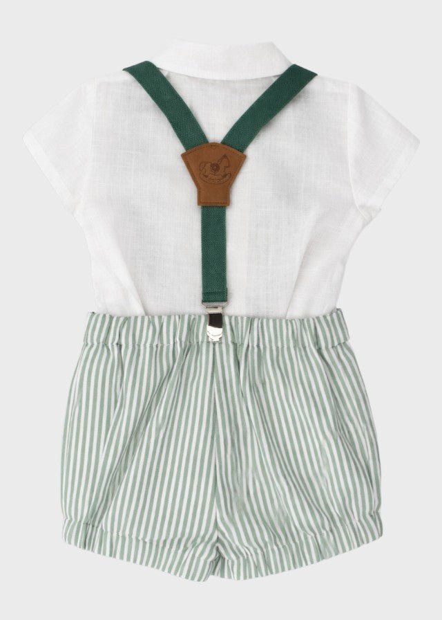 Completo Bretelle Bottoncini Verde 0257/52 corredino e abbigliamento neonato | NANU' BABY