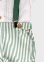 Completo Bretelle Bottoncini Verde 0257/52 corredino e abbigliamento neonato | NANU' BABY