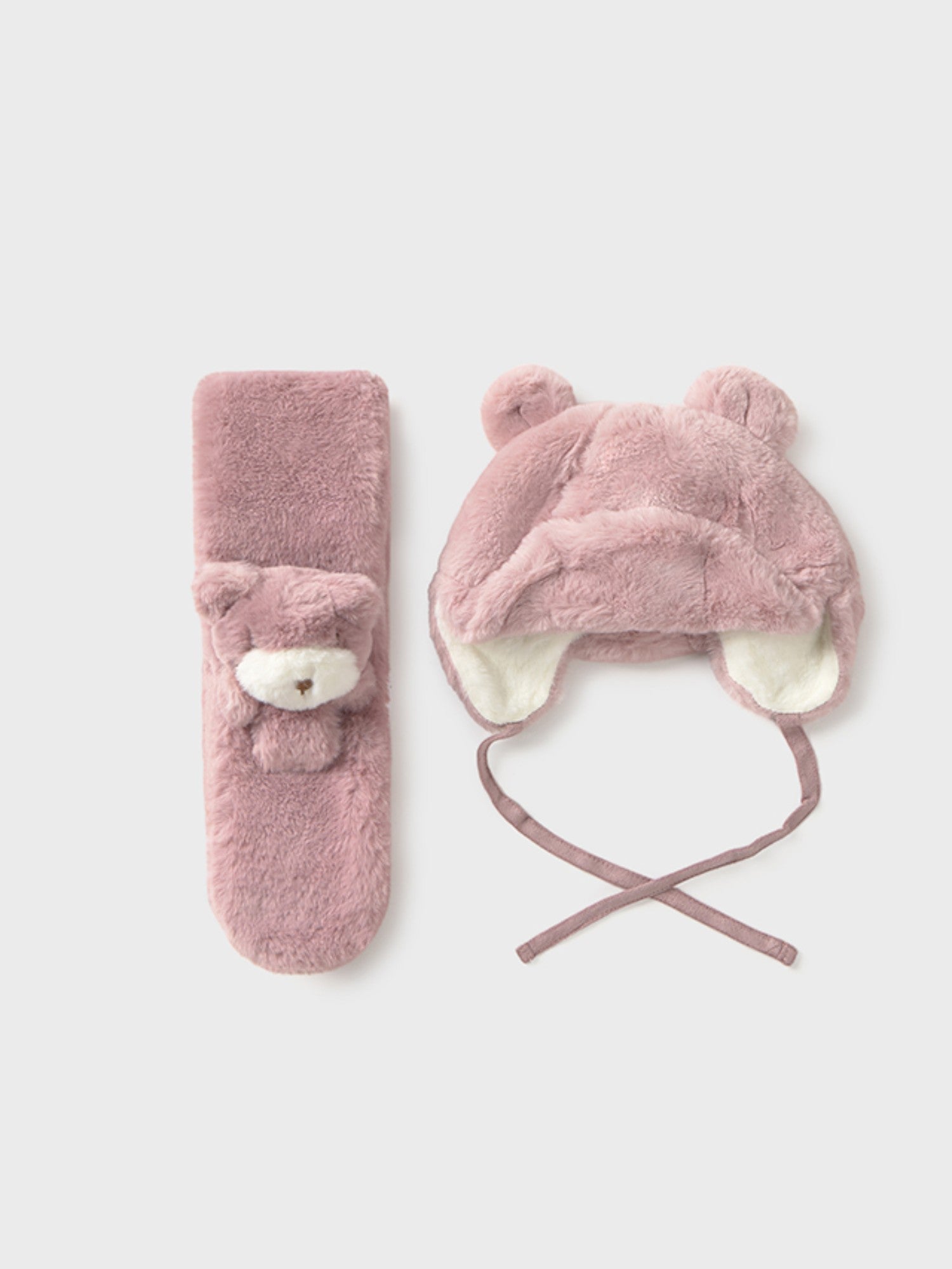 Completo cappello,sciarpa pellic Rosa 10020/66 corredino e abbigliamento neonato | NANU' BABY