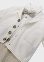 Completo Cardigan Papillon Beige corredino e abbigliamento neonato | NANU' BABY