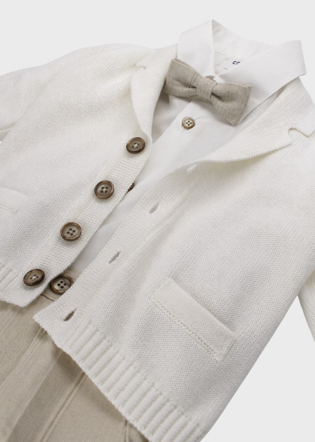 Completo Cardigan Papillon Beige corredino e abbigliamento neonato | NANU' BABY