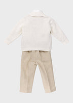Completo Cardigan Papillon Beige corredino e abbigliamento neonato | NANU' BABY