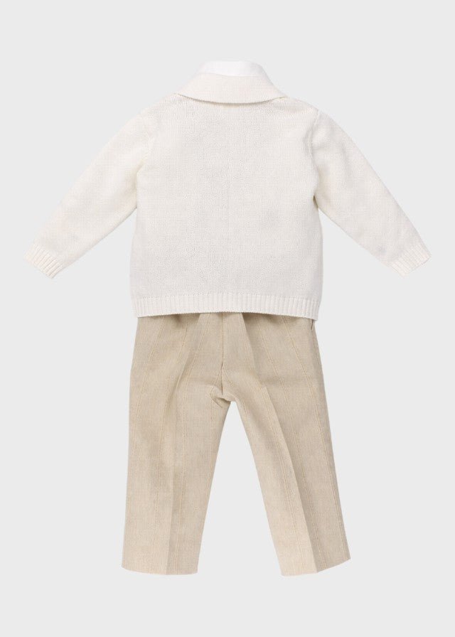 Completo Cardigan Papillon Beige corredino e abbigliamento neonato | NANU' BABY