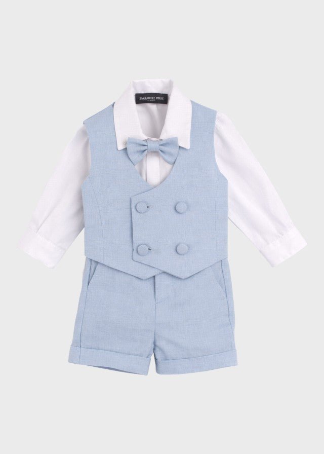 Completo Cerimonia Gilet Bermuda Cielo corredino e abbigliamento neonato | NANU' BABY