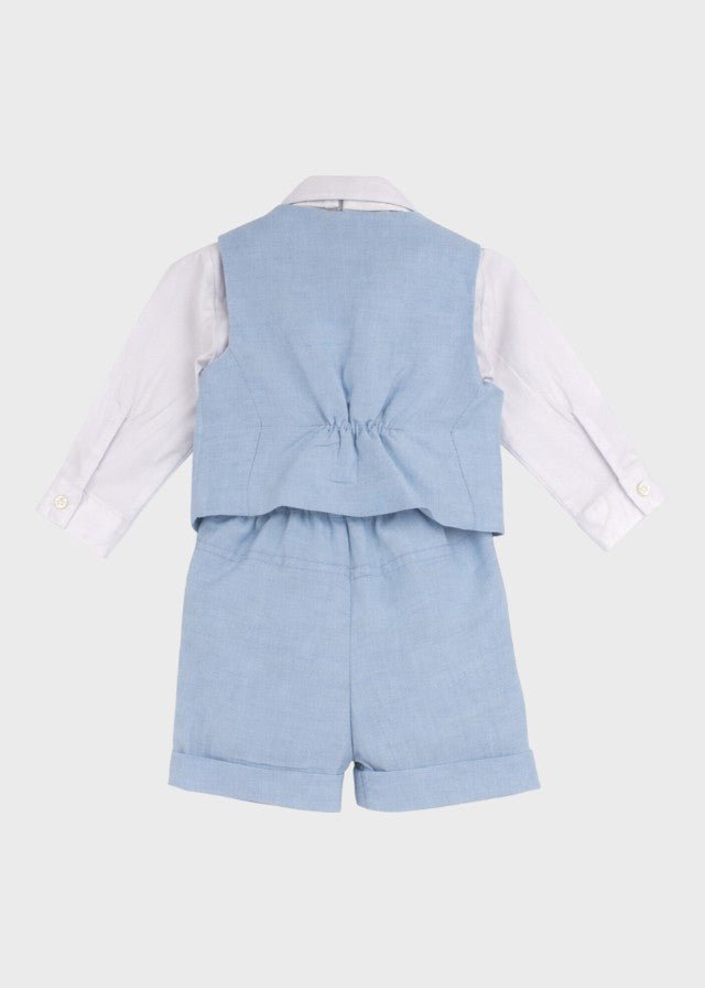 Completo Cerimonia Gilet Bermuda Cielo corredino e abbigliamento neonato | NANU' BABY