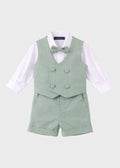 Completo Cerimonia Gilet Bermuda Verde Salvia corredino e abbigliamento neonato | NANU' BABY