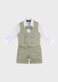 Completo Cerimonia Gilet Bermuda Verde Salvia corredino e abbigliamento neonato | NANU' BABY