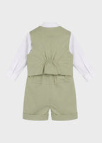 Completo Cerimonia Gilet Bermuda Verde Salvia corredino e abbigliamento neonato | NANU' BABY