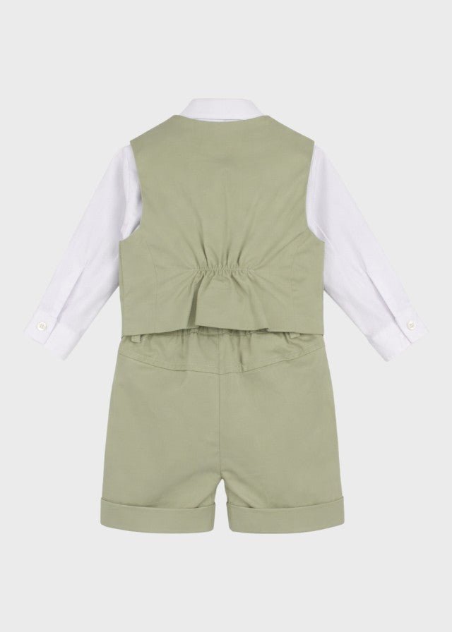 Completo Cerimonia Gilet Bermuda Verde Salvia corredino e abbigliamento neonato | NANU' BABY