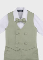 Completo Cerimonia Gilet Bermuda Verde Salvia corredino e abbigliamento neonato | NANU' BABY