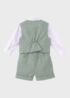 Completo Cerimonia Gilet Bermuda Verde Salvia corredino e abbigliamento neonato | NANU' BABY