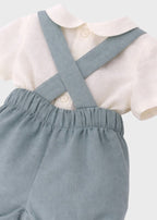 Completo Cerimonia Lino Azzurro 39825/A corredino e abbigliamento neonato | NANU' BABY