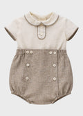 Completo Cerimonia Lino Beige 39820 corredino e abbigliamento neonato | NANU' BABY