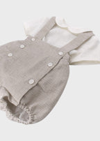 Completo Cerimonia Lino Beige 39825 corredino e abbigliamento neonato | NANU' BABY