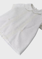 Completo Cerimonia Lino Panna 23824 corredino e abbigliamento neonato | NANU' BABY