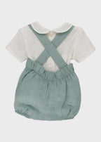 Completo Cerimonia Lino Verde 39825/V corredino e abbigliamento neonato | NANU' BABY