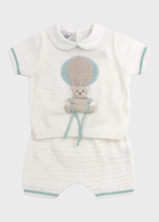 Completo Cotone Mongolfiera Verde EK5052V corredino e abbigliamento neonato | NANU' BABY