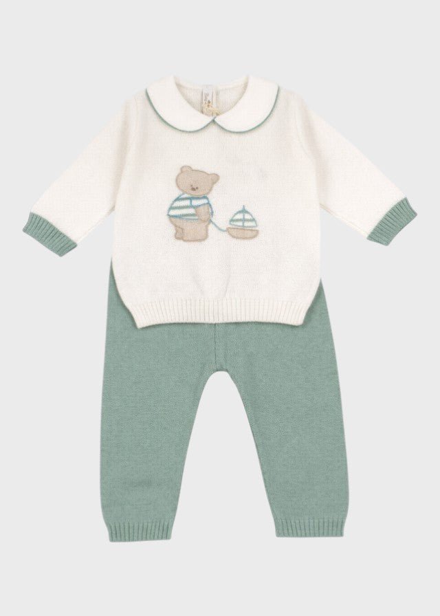 Completo Cotone Orsetto Verde 576 corredino e abbigliamento neonato | NANU' BABY