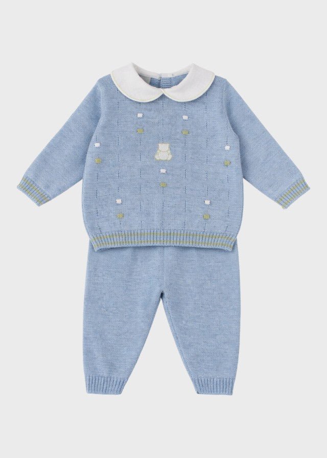 Completo Cotone Pois Nocciolina Cielo EK5650 corredino e abbigliamento neonato | NANU' BABY