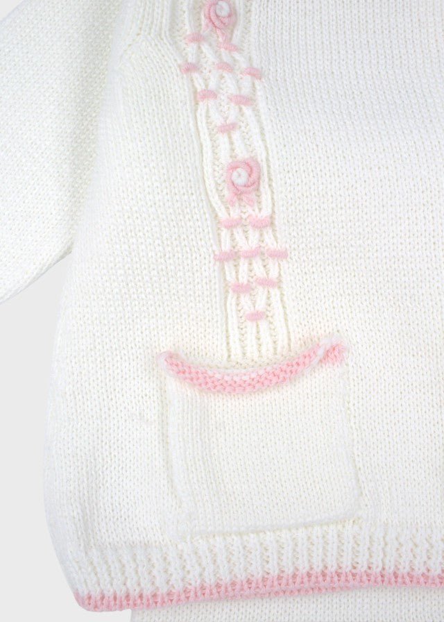 Completo Cotone Punto Smock Rosa MARCO/CN corredino e abbigliamento neonato | NANU' BABY