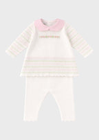 Completo Cotone Rosa Pesco EK1319 corredino e abbigliamento neonato | NANU' BABY