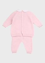 Completo Cuoricini Tortora Rosa EK6319/R corredino e abbigliamento neonato | NANU' BABY