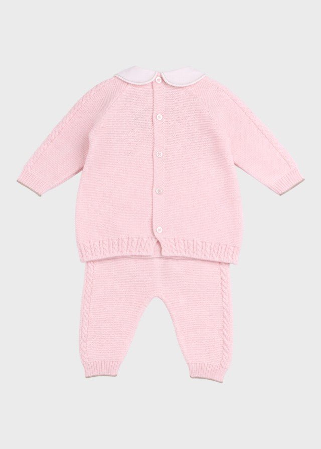 Completo Cuoricini Tortora Rosa EK6319/R corredino e abbigliamento neonato | NANU' BABY