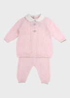 Completo Cuoricini Tortora Rosa EK6319/R corredino e abbigliamento neonato | NANU' BABY