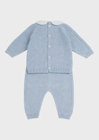 Completo Fiocchetti Tortora Cielo EK6350/C corredino e abbigliamento neonato | NANU' BABY