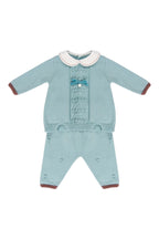 Completo nascita Campanelle e fiocco in velluto Neonata VERDE IG1519 corredino e abbigliamento neonato | NANU' BABY