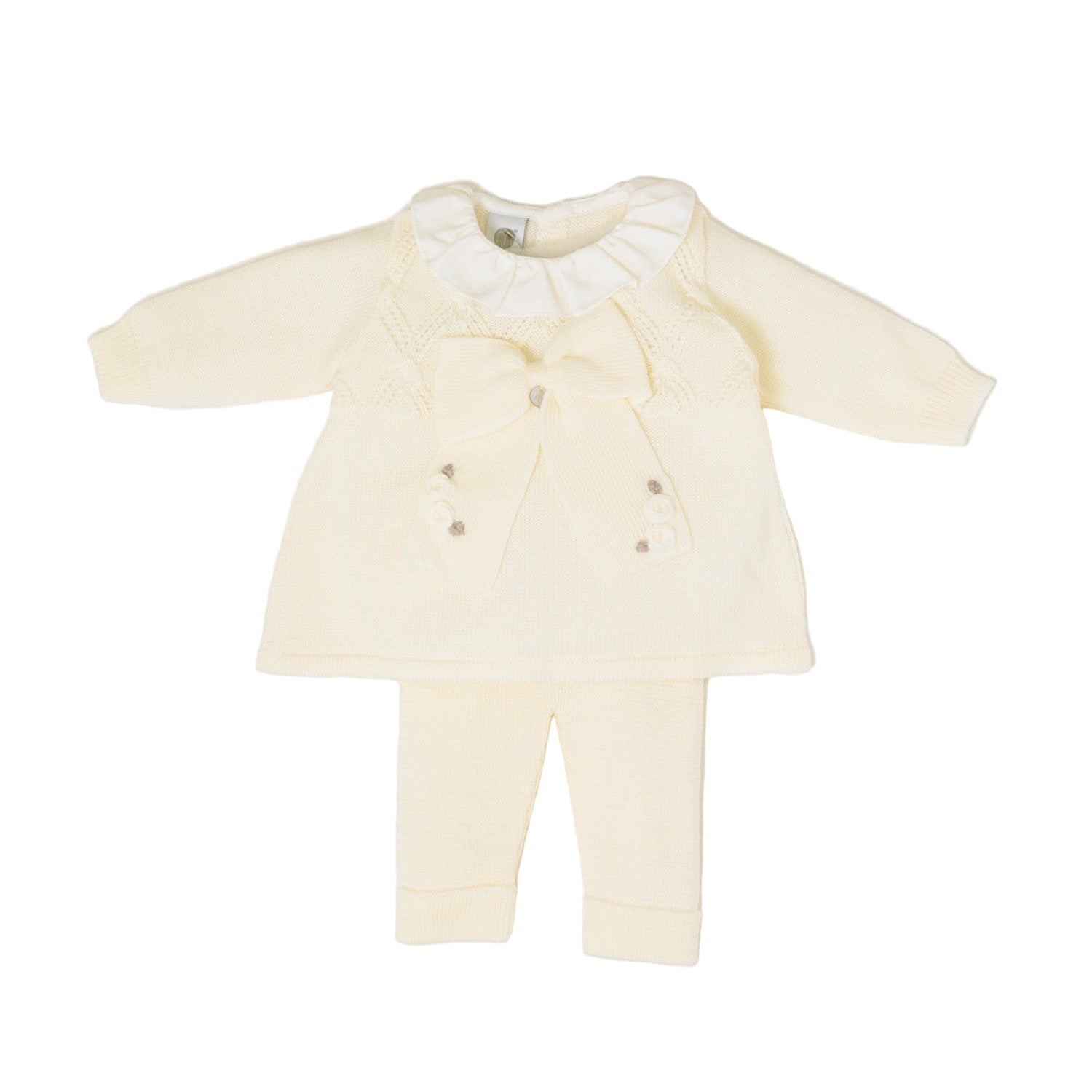 Completo Nascita Neonata Lana Vergine 100% Vaniglia Tortora IN2419/V corredino e abbigliamento neonato | NANU' BABY