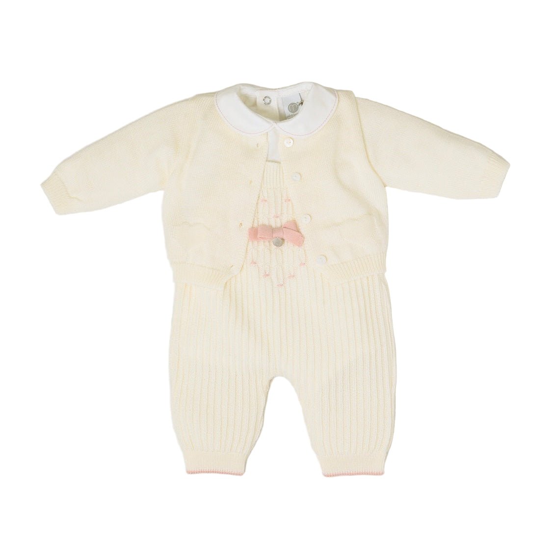 Completo Nascita Neonata Lana Vergine Vaniglia Rosa - MARLÙ IN1131 corredino e abbigliamento neonato | NANU' BABY