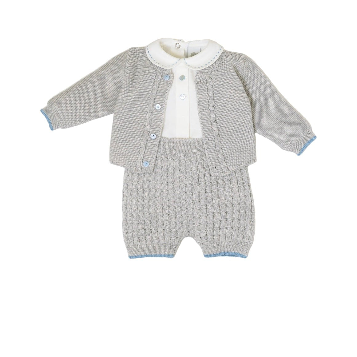 Completo Nascita Neonato Lana Vergine 100% Grigio IN6860/G corredino e abbigliamento neonato | NANU' BABY