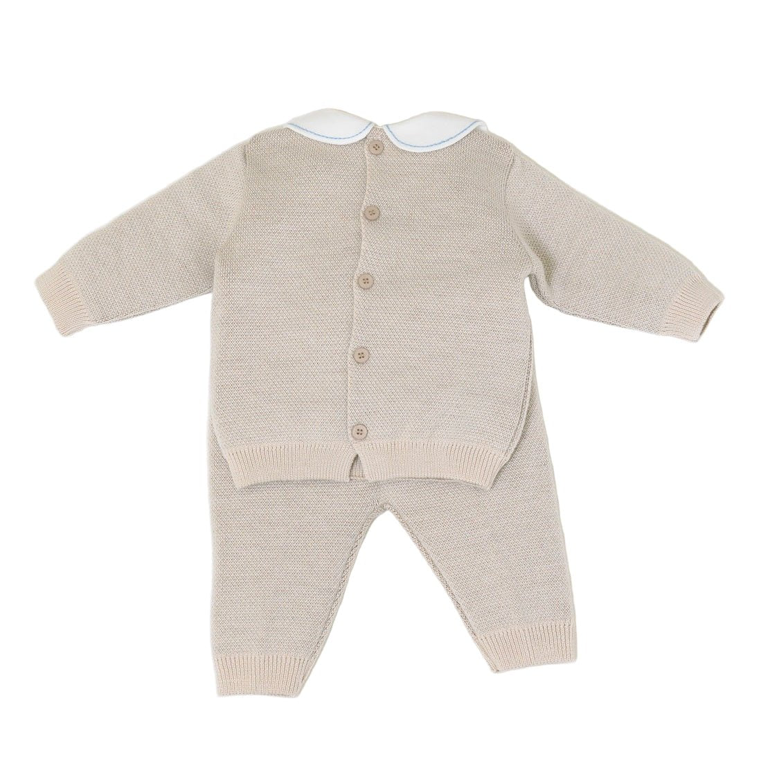 Completo Nascita Neonato Lana Vergine 100% Tortora Cielo Polvere IN5150/C corredino e abbigliamento neonato | NANU' BABY