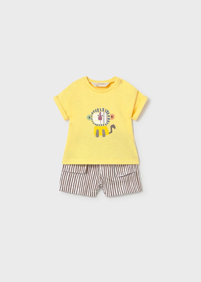 Completo Pantaloncini Maglia Giallo 1284/52 corredino e abbigliamento neonato | NANU' BABY