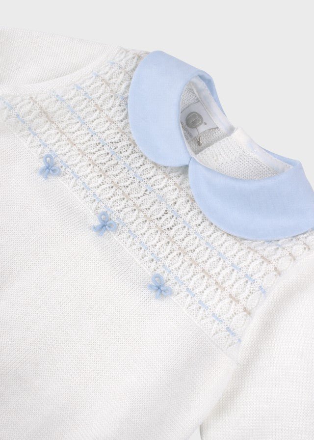 Completo Punto Smock Fiocchetti EK6550/C corredino e abbigliamento neonato | NANU' BABY