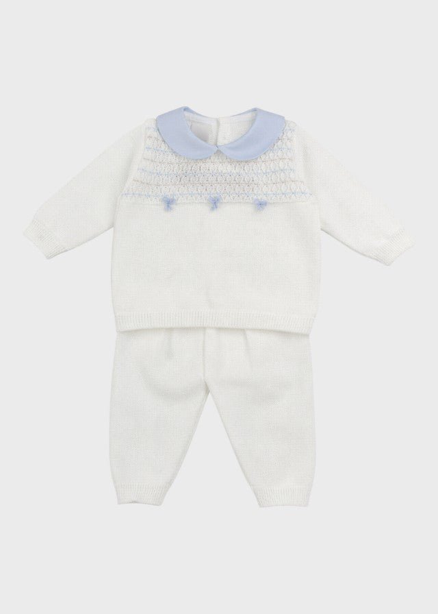 Completo Punto Smock Fiocchetti EK6550/C corredino e abbigliamento neonato | NANU' BABY