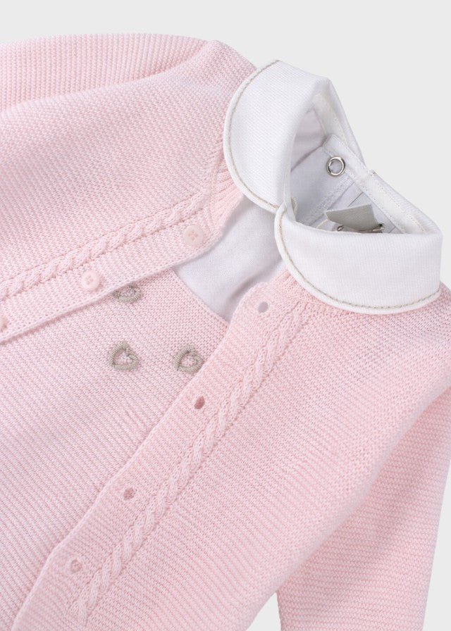 Completo Salopette Cuoricini Rosa EK6331/R corredino e abbigliamento neonato | NANU' BABY