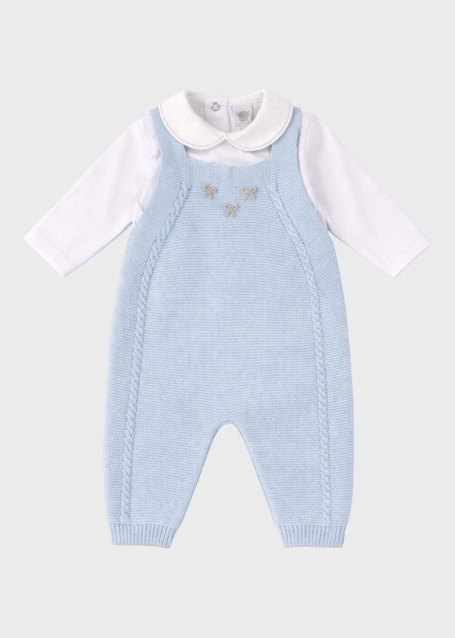 Completo Salopette Fiocchetti Cielo EK6331/C corredino e abbigliamento neonato | NANU' BABY