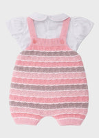 Completo Salopette Maglia Rosa EK1130/R corredino e abbigliamento neonato | NANU' BABY