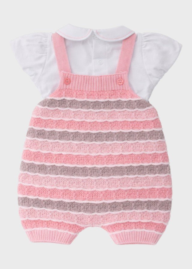 Completo Salopette Maglia Rosa EK1130/R corredino e abbigliamento neonato | NANU' BABY