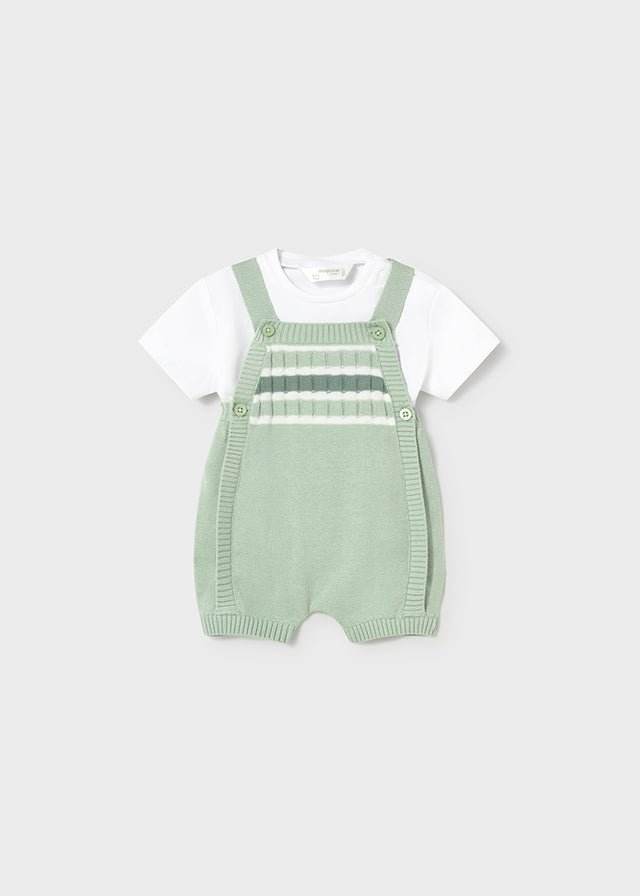Completo Salopette Maglia Verde 1610/56 corredino e abbigliamento neonato | NANU' BABY