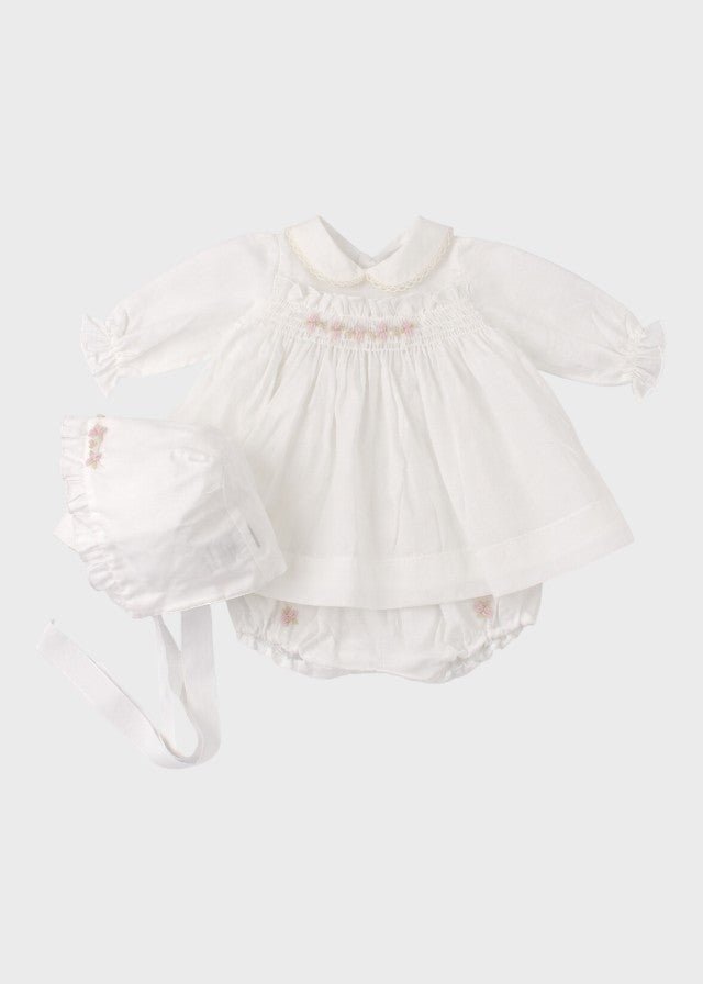 Completo Smock Melograno EK1717MU corredino e abbigliamento neonato | NANU' BABY
