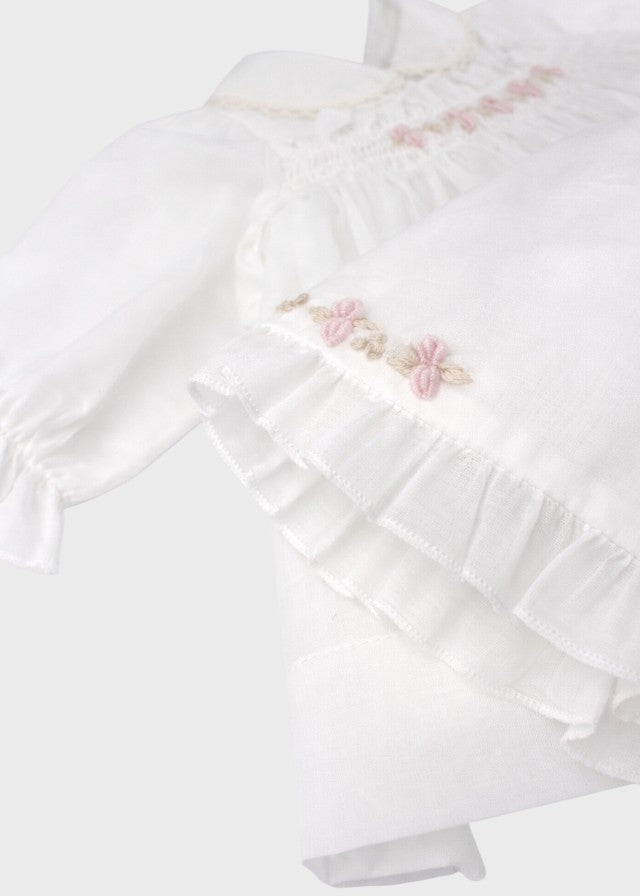 Completo Smock Melograno EK1717MU corredino e abbigliamento neonato | NANU' BABY