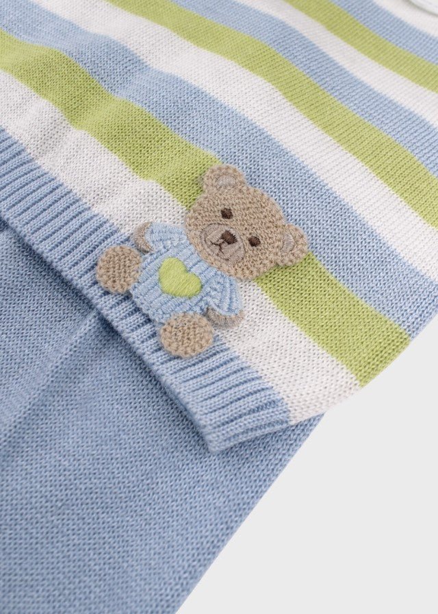 Completo Teddy Ricamato Cielo EK6050/C corredino e abbigliamento neonato | NANU' BABY